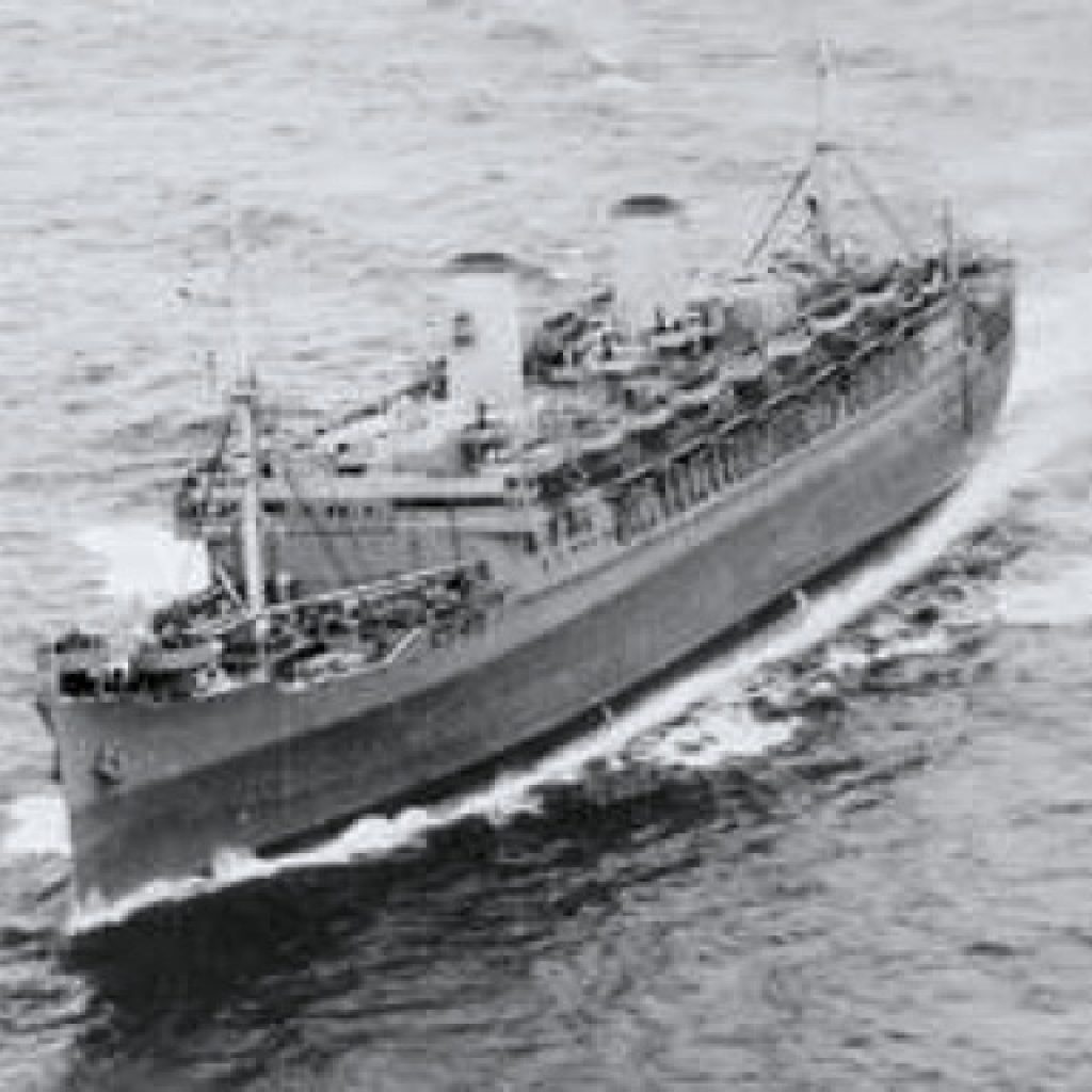 Ernest and the 883rd leave Boston on the SS Mariposa