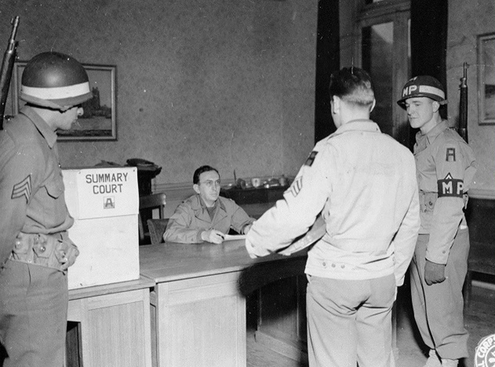 509th MPs at Summary Court in Liege, Belgium