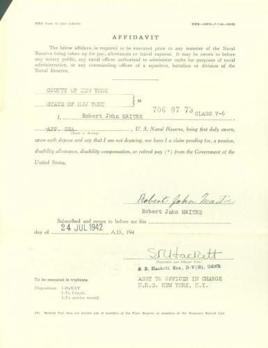 Robert's Enlistment Affidavit