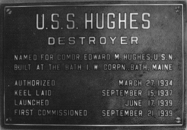 The Commissioning Plate from the USS Hughes